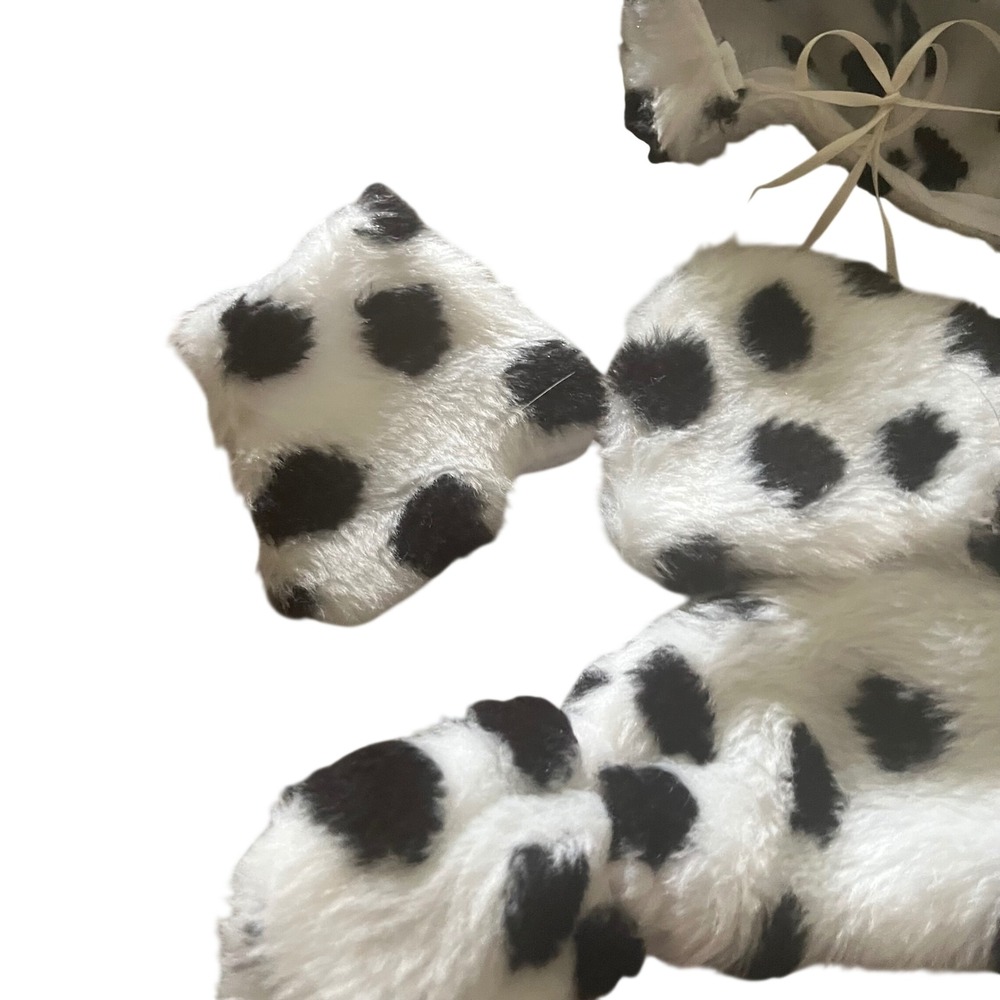 Dalmatian Puppy Faux Fur Costume Set for 18 Inch Dolls White Black Spotted 3pc - Picture 6 of 6